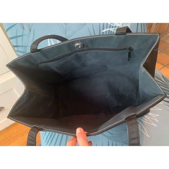 Kate Spade SAM 90s Y2K Black Nylon Icon Big Box Tote Bag Purse vintage MCM - Picture 4 of 9